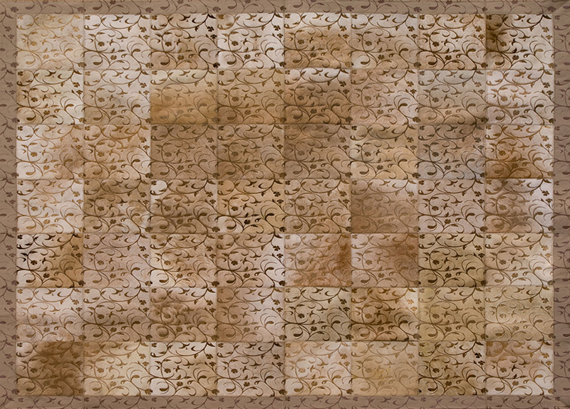 Lasered Tile Leather Rugs